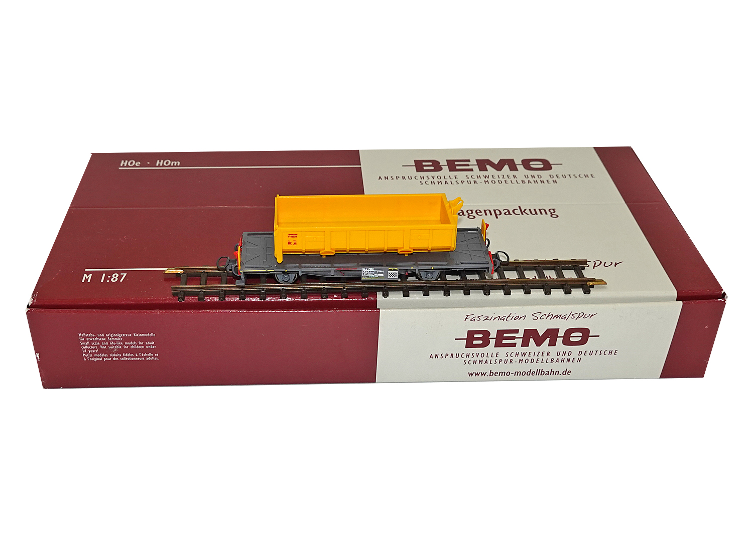 Bemo 2269123 Flachwagen Lb-v 7883 mit gelber Aushubmulde Jahreswagen 