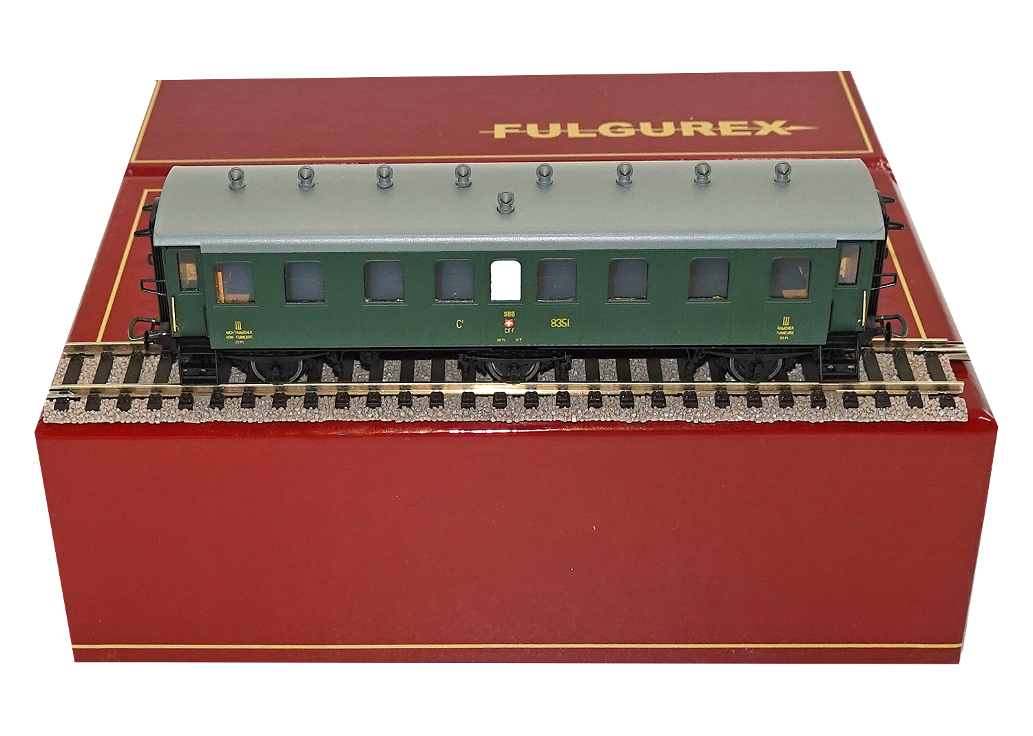 Fulgurex 2028 H0 SBB 3 Achser Personenwagen-Set 4 tlg.DC 