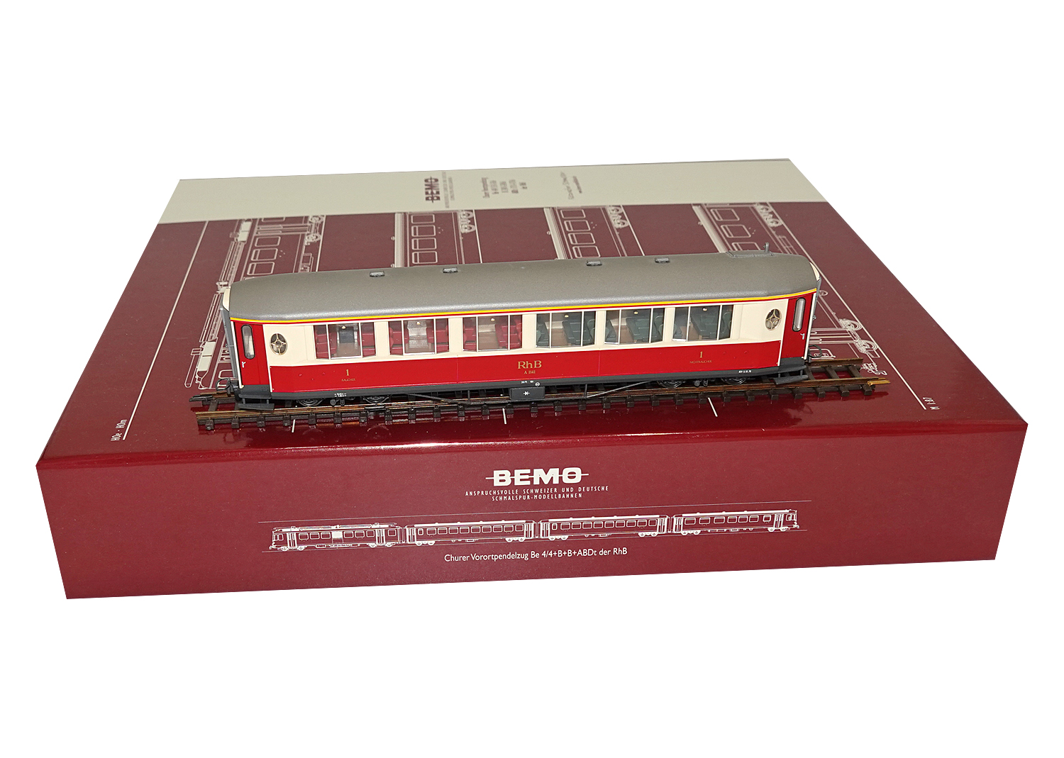 Bemo 3272/S RhB Salonwagen Set 3-tlg. A1141 bis A1143 Bemo 3272/S RhB Salonwagen Set 3-tlg. A1141 bis A1143
