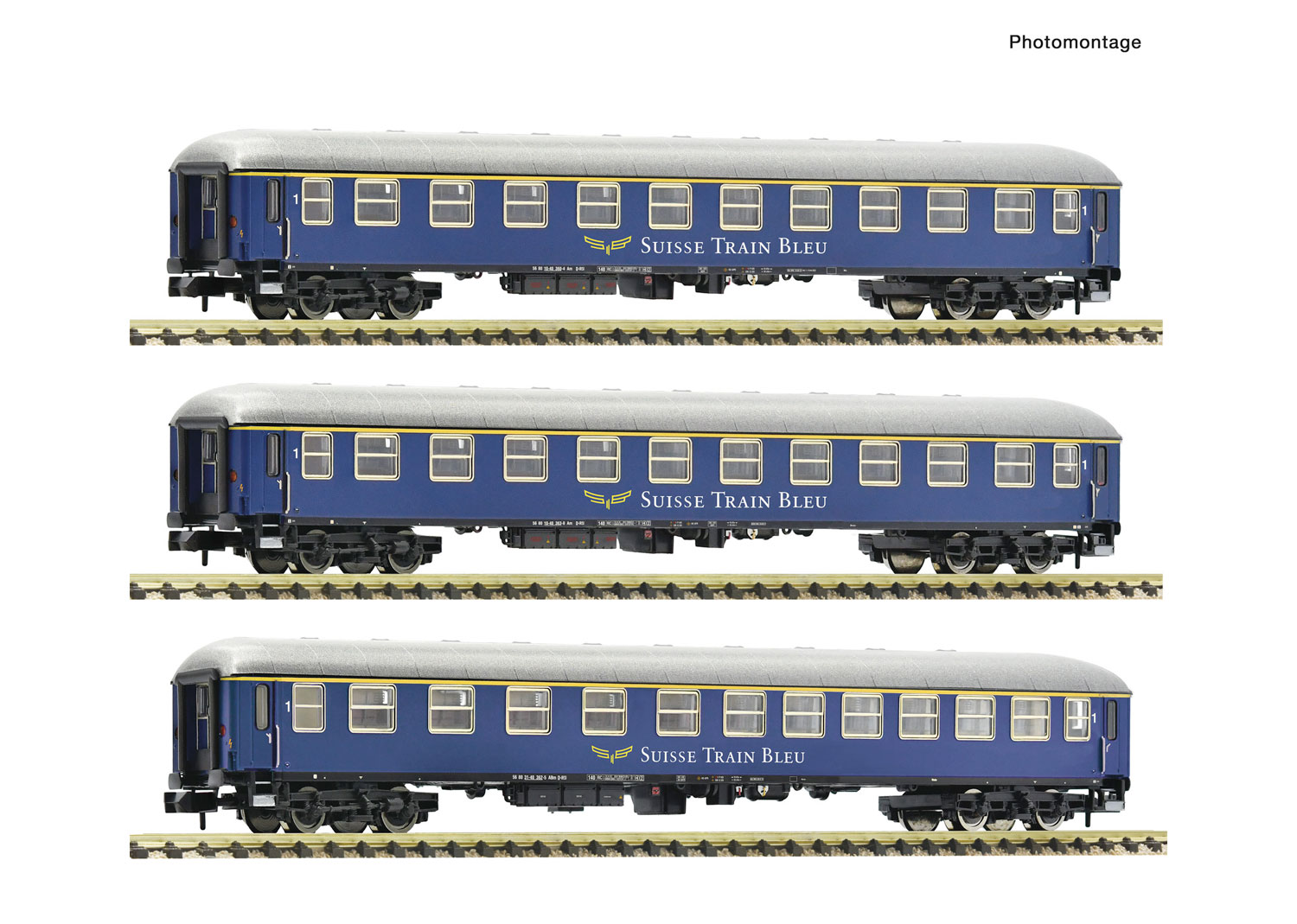 Fleischmann 6260078 Suisse Train Bleu 3-tlg. Set 1: Schnellzugwagen, 