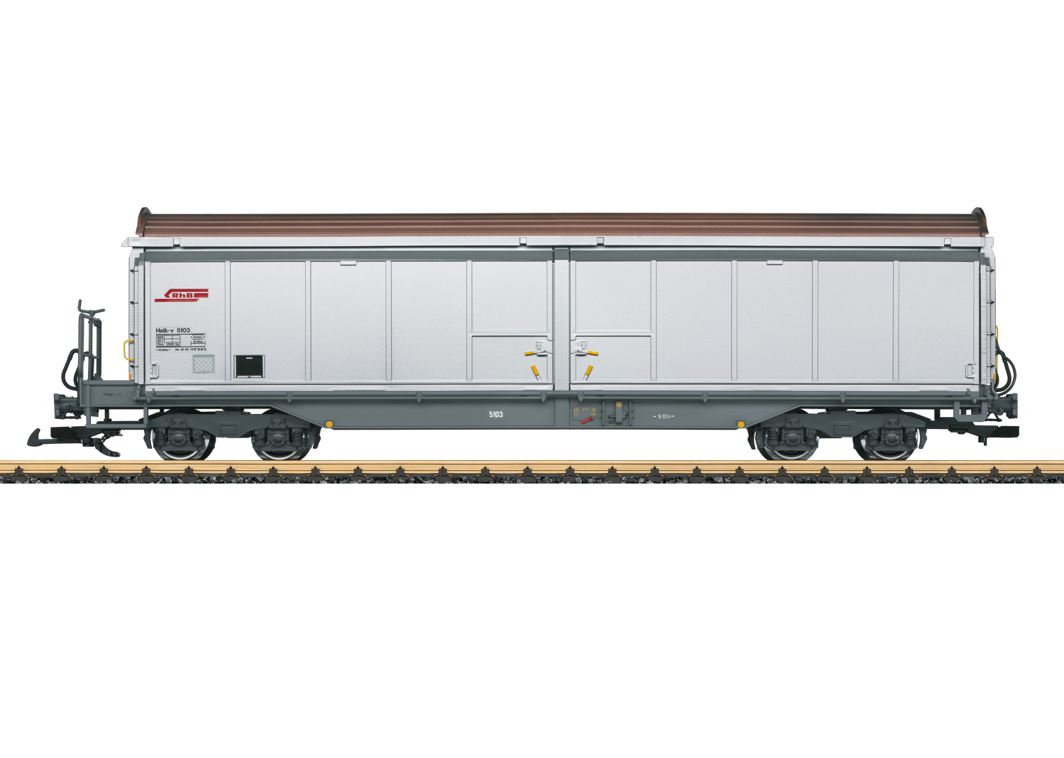 LGB 48575 RhB Schiebewandwagen neutralen Alu-Look 