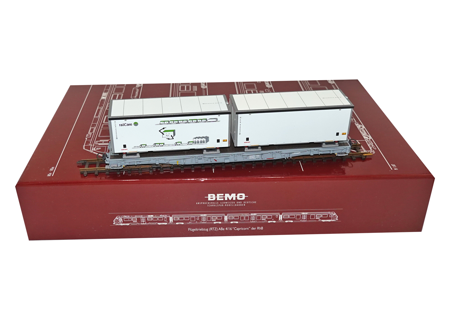 Bemo 2291169 RhB R-w Tragwagen Schiebeplanen-WB 8379 