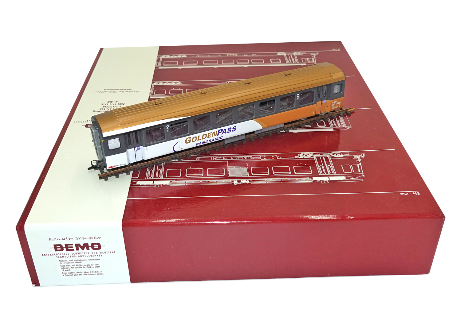 Bemo 3271466 SBB Golden Pass Personenwagen B 326 2. Kl. 
