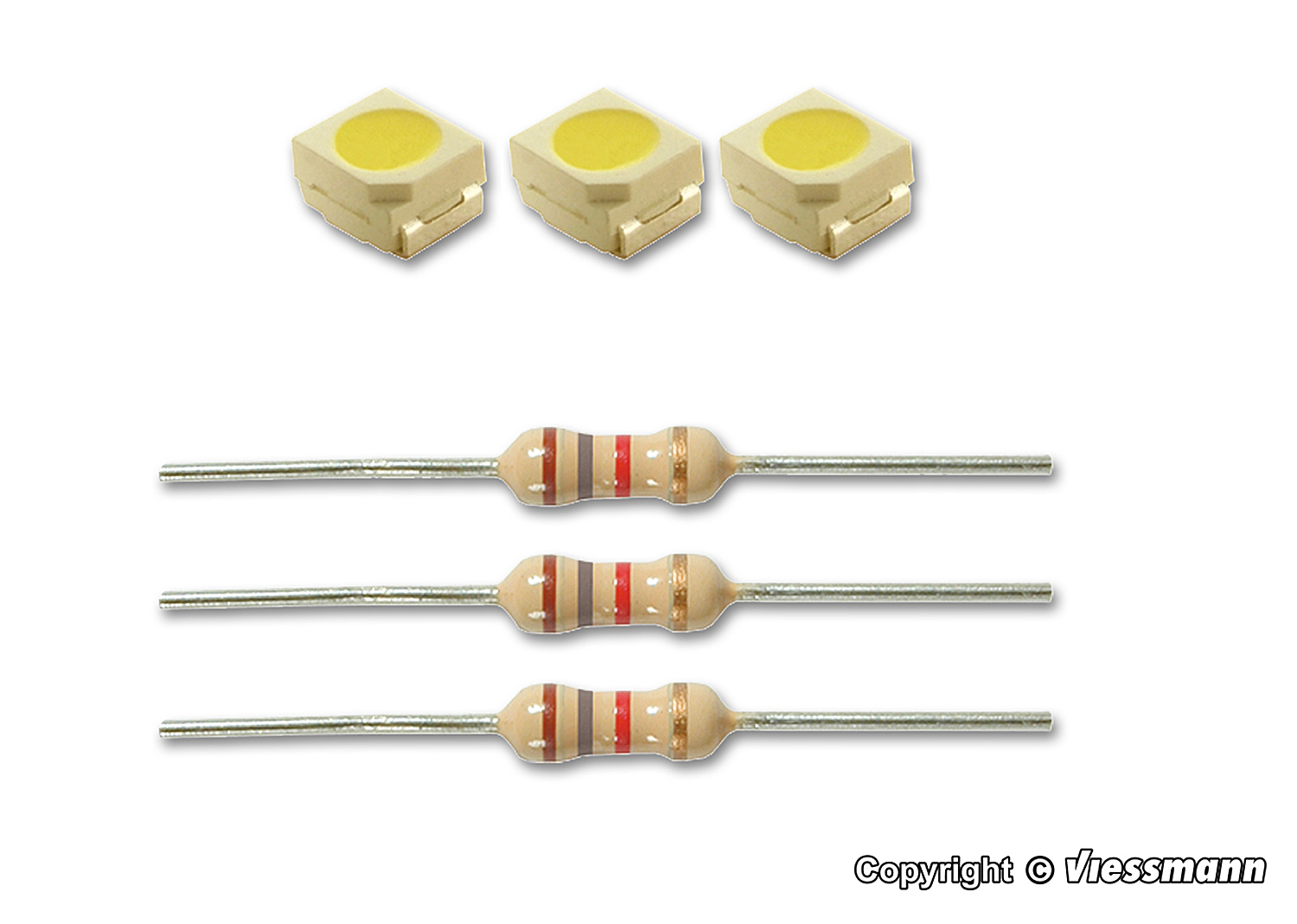Viessmann 3556 LED weiss, L 2,9 x B 3,5 mm, inkl. Vorwiderstände Viessmann 3556 LED weiss, L 2,9 x B 3,5 mm, inkl. Vorwiderstände