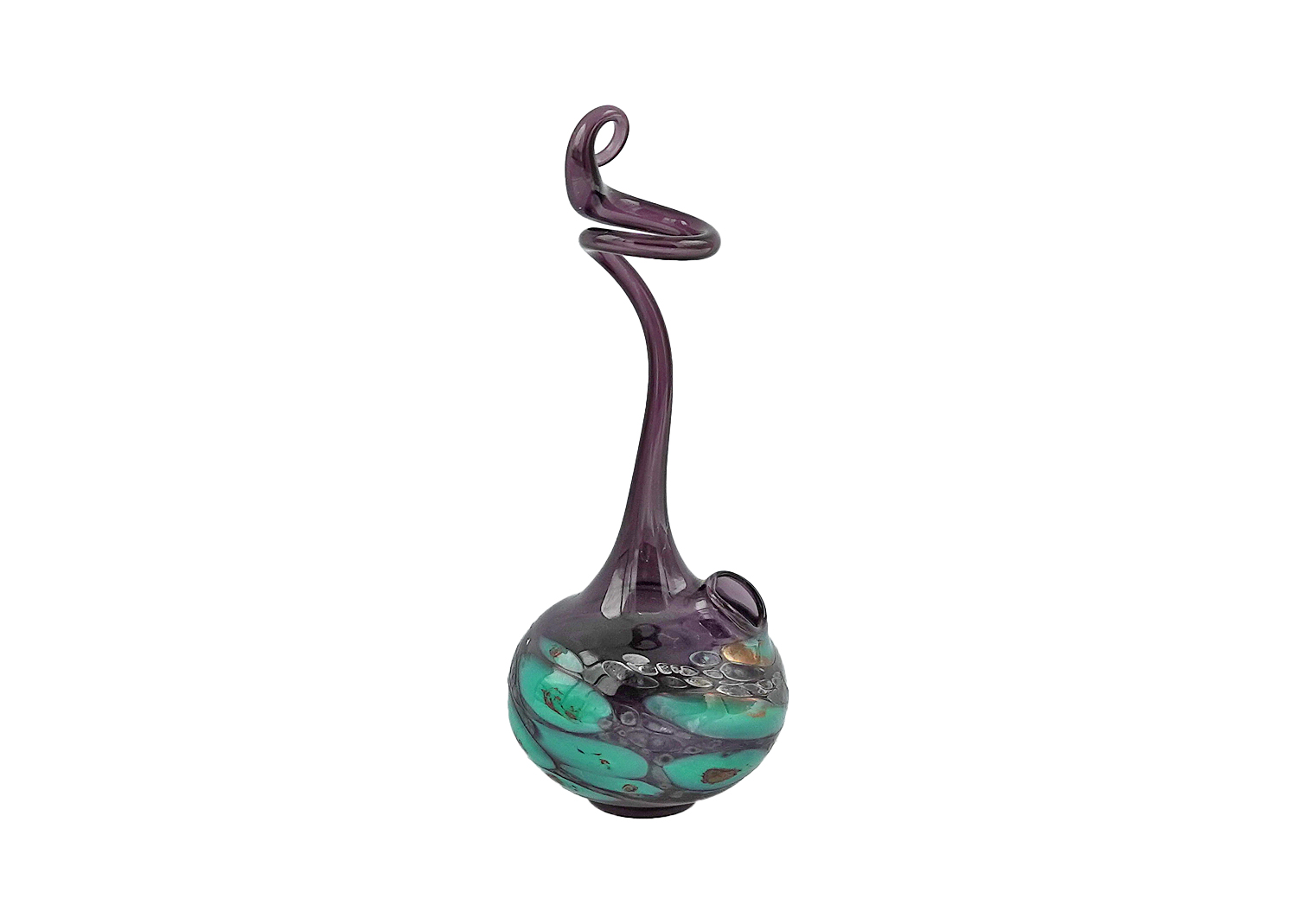 Jürgen Tkotz Gräfenthal Glas-Rosenvase mini mit Glasgranulatdekor lila Jürgen Tkotz Gräfenthal Glas-Rosenvase mini mit Glasgranulatdekor lila