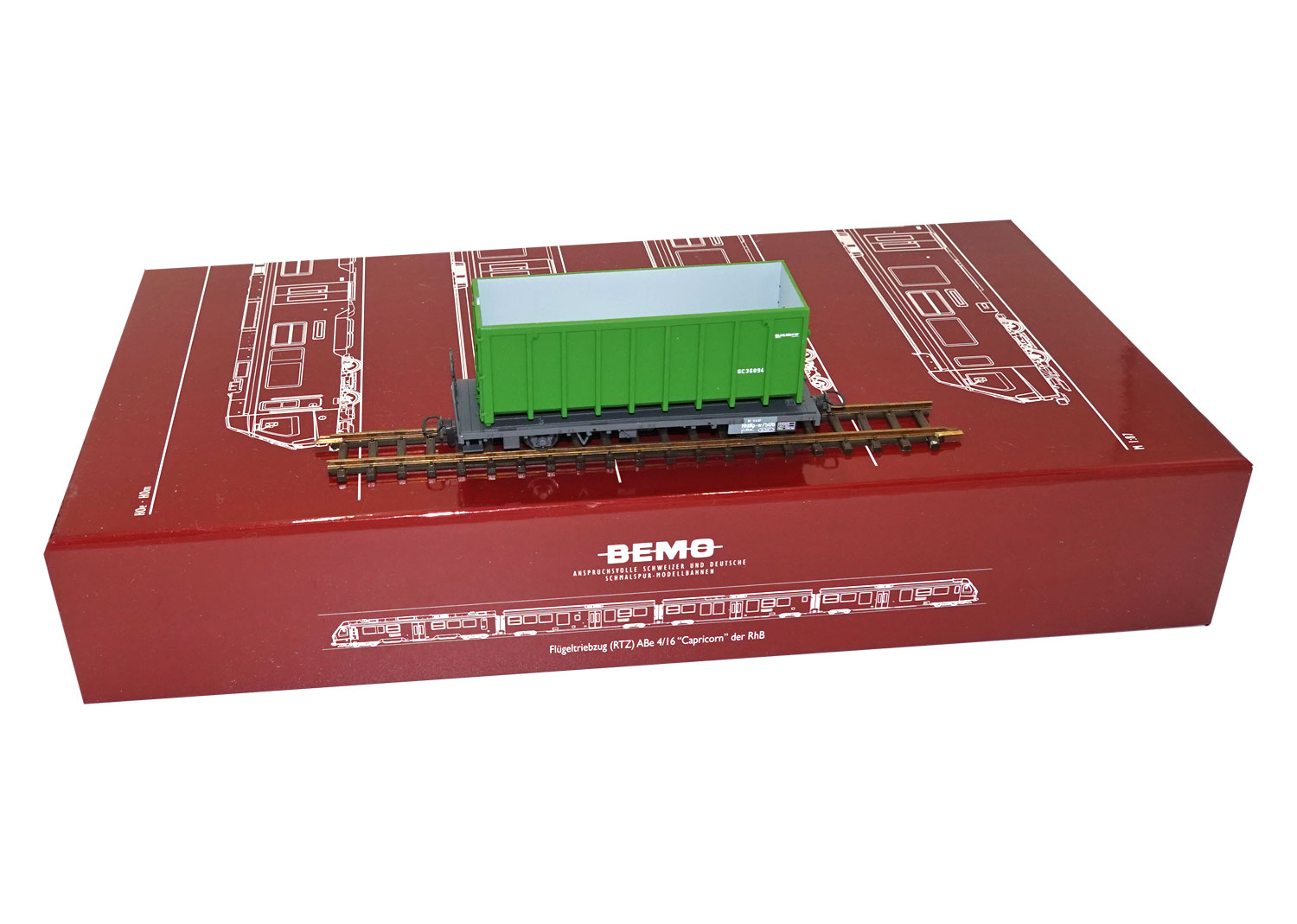 Bemo 2267126 RhB Altpapiermulde Kp-w 7506 grün 