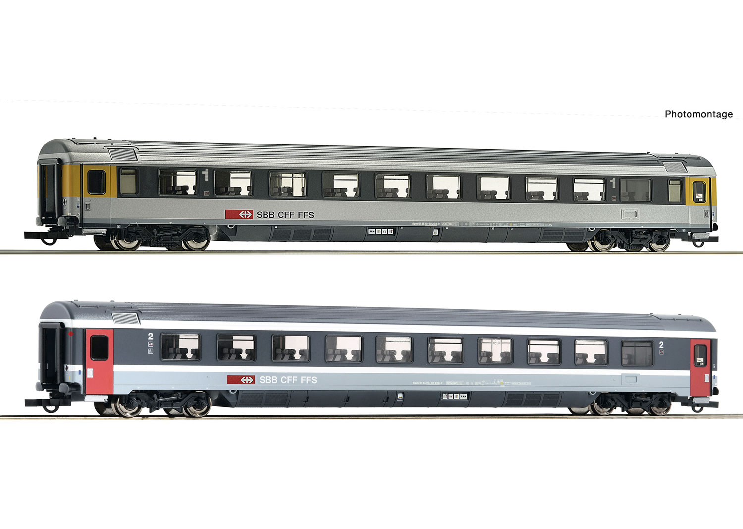 Roco 74023 SBB 2-tlg. Set 3: EuroCity-Wagen EC 7 