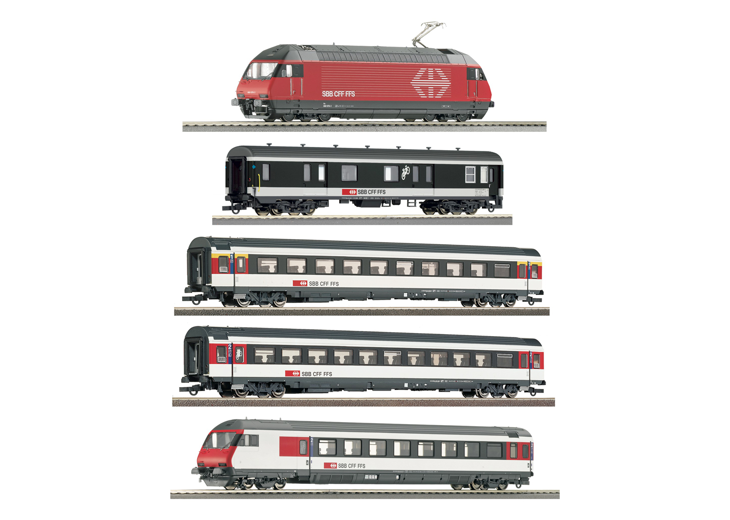 Roco 61402 SBB-Pendelzug mit Re 460 und 4 Wagen Ep. V DC 