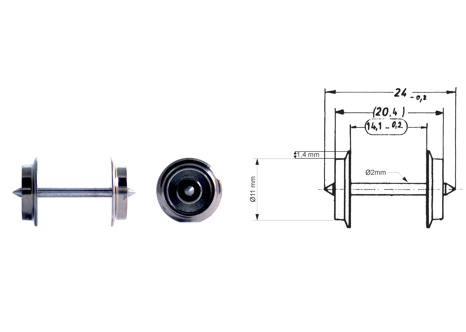 Fleischmann H0 6560 Radsatz 11,0 AC