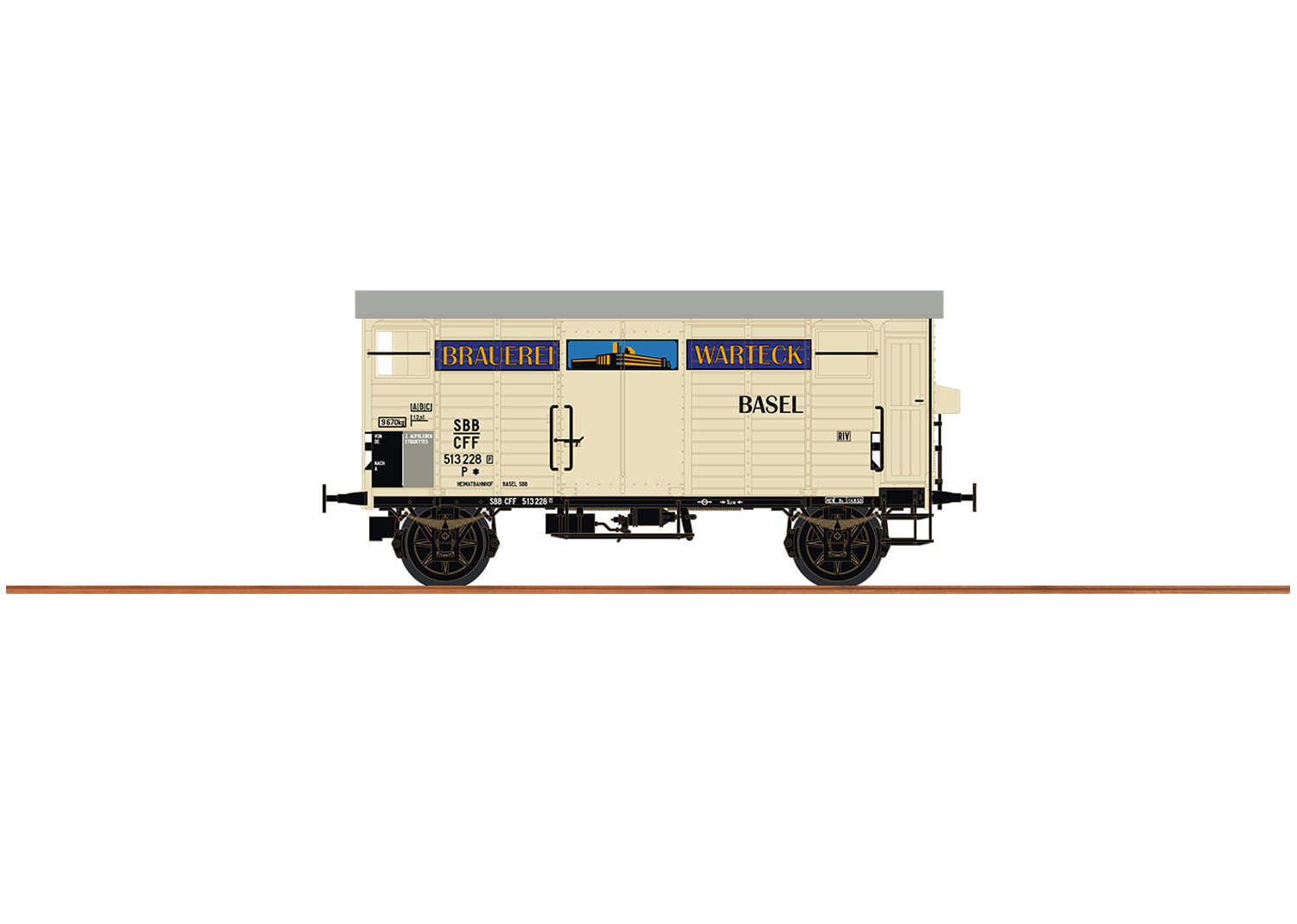 Brawa-67867 Brawa 67867 SBB Güterwagen K2 Brauerei Warteck