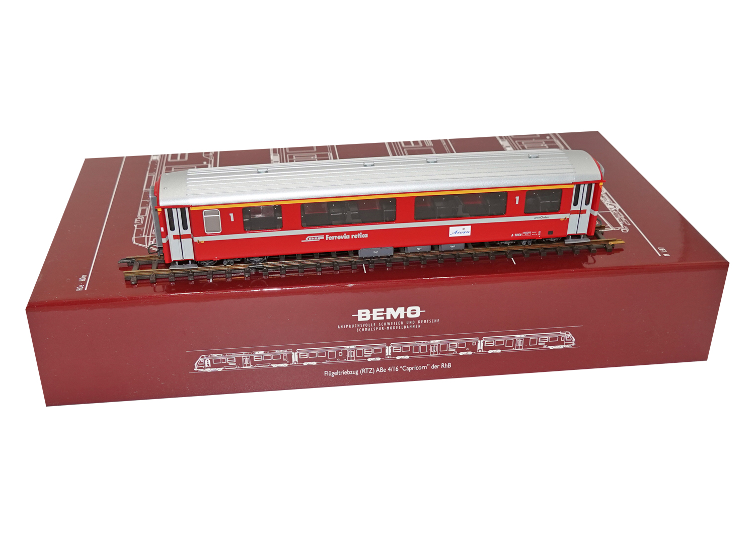 Bemo 3268166 RhB Salonwagen A 1256 rot 