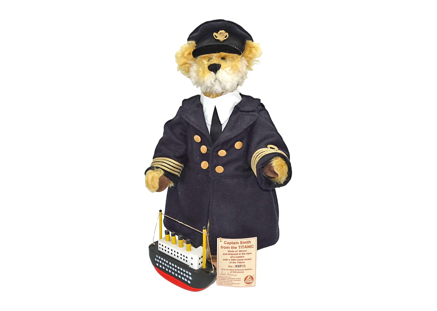 Hermann Coburg Teddybär Kapitän Smith Titanic 42cm Hermann Coburg Teddybär Kapitän Smith Titanic 42cm