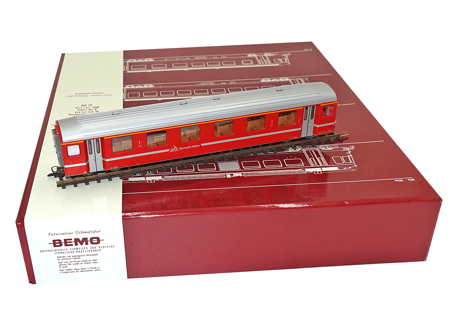 Bemo 3276516 BVZ A 2076 Personenwagen 