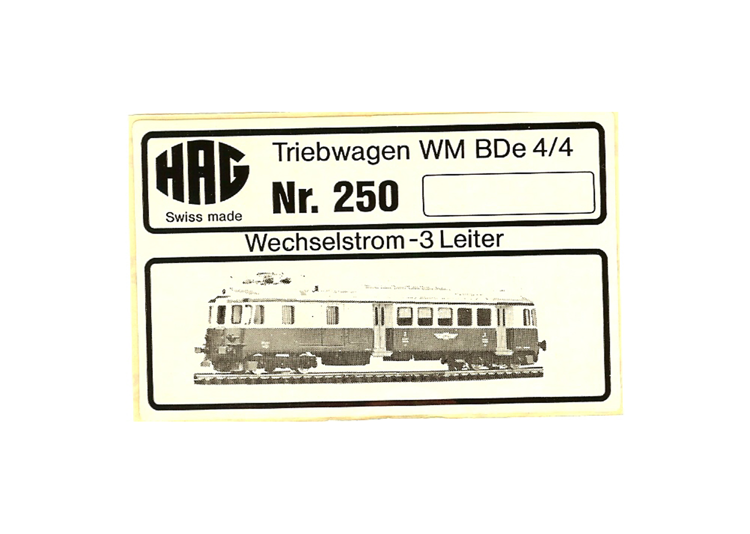 Hag 10004 Etikette Nr. 250 Hag 10004 Etikette Nr. 250