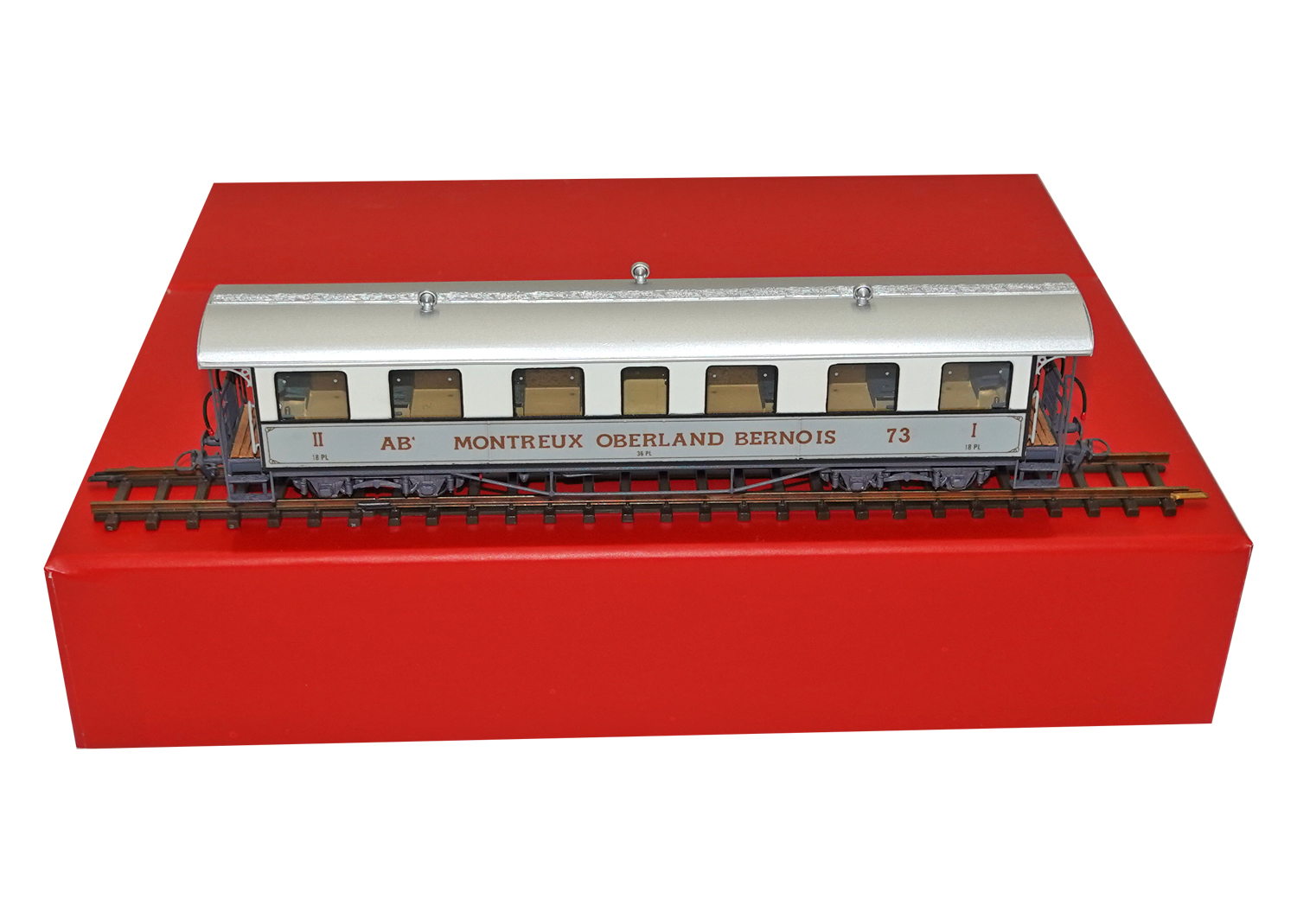 Motreno 2201 H0m MOB Personenwagen AB 73 grau-weiss 