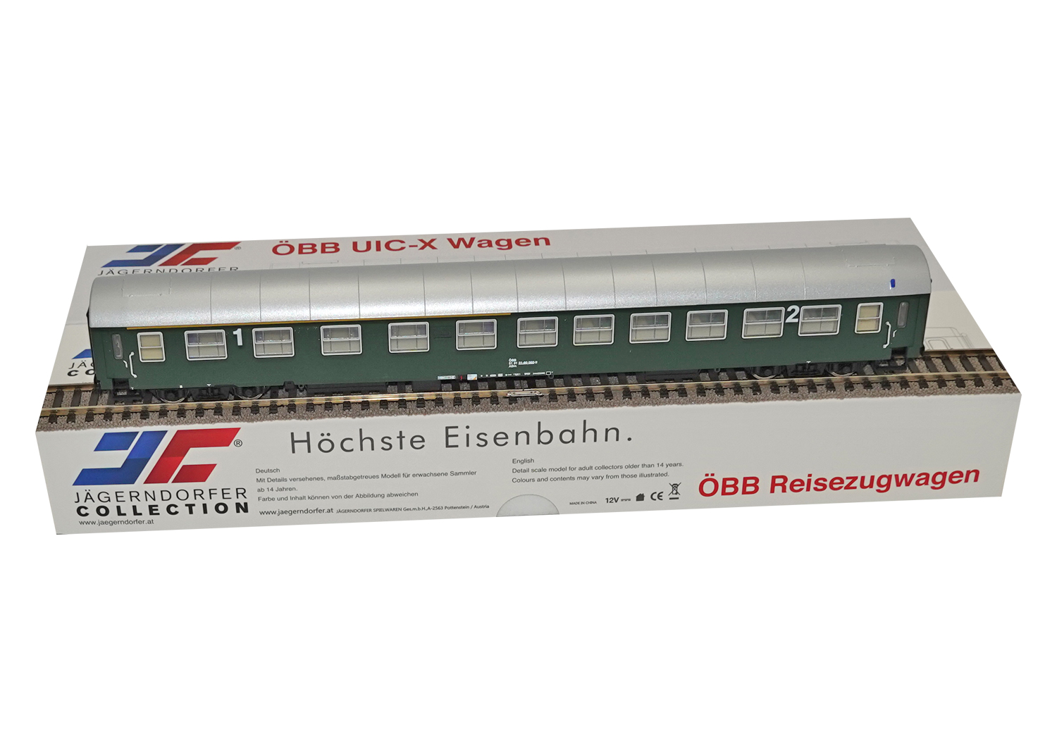 Jägerndorfer 90000 ÖBB Reisezugwagen 1/2. Kl. grün Ep. III DC 