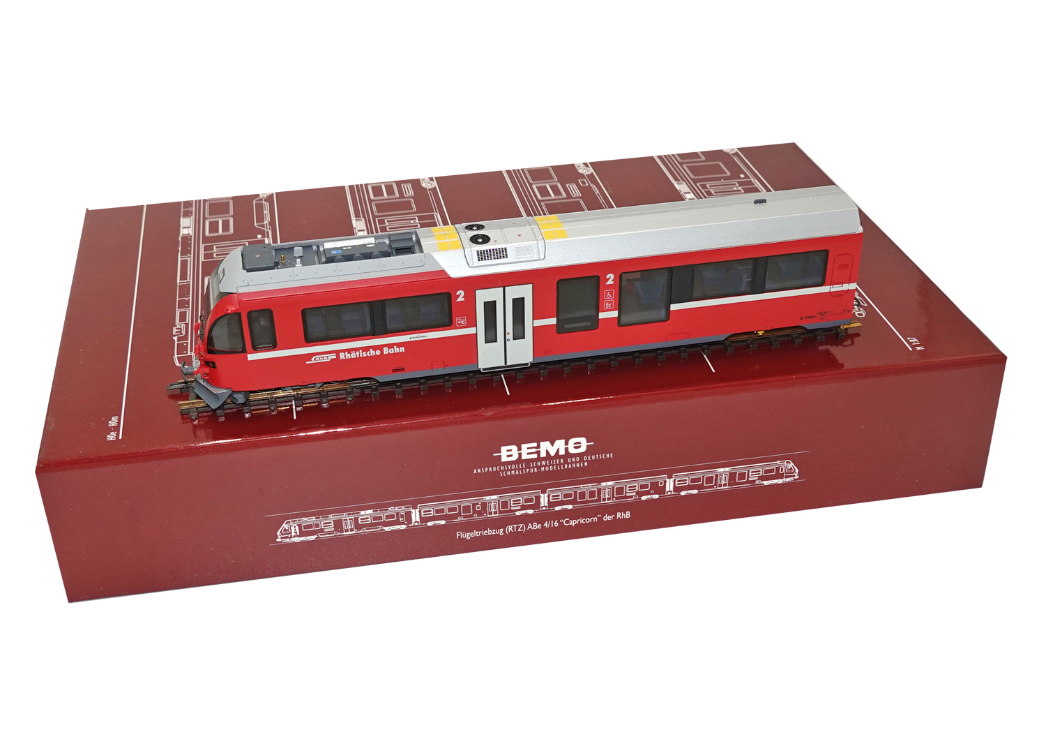 Bemo 3298116 RhB Steuerwagen rot Bt 528 06 