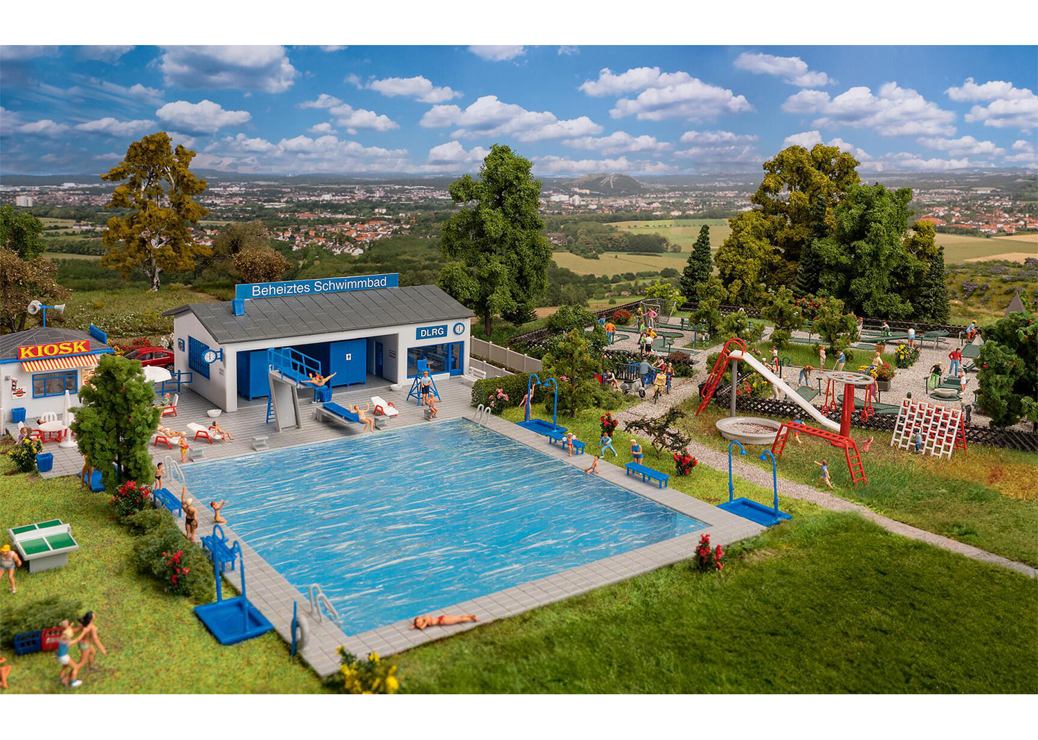 Faller 190136 Aktions-Set Freizeit mit Schwimmbad 