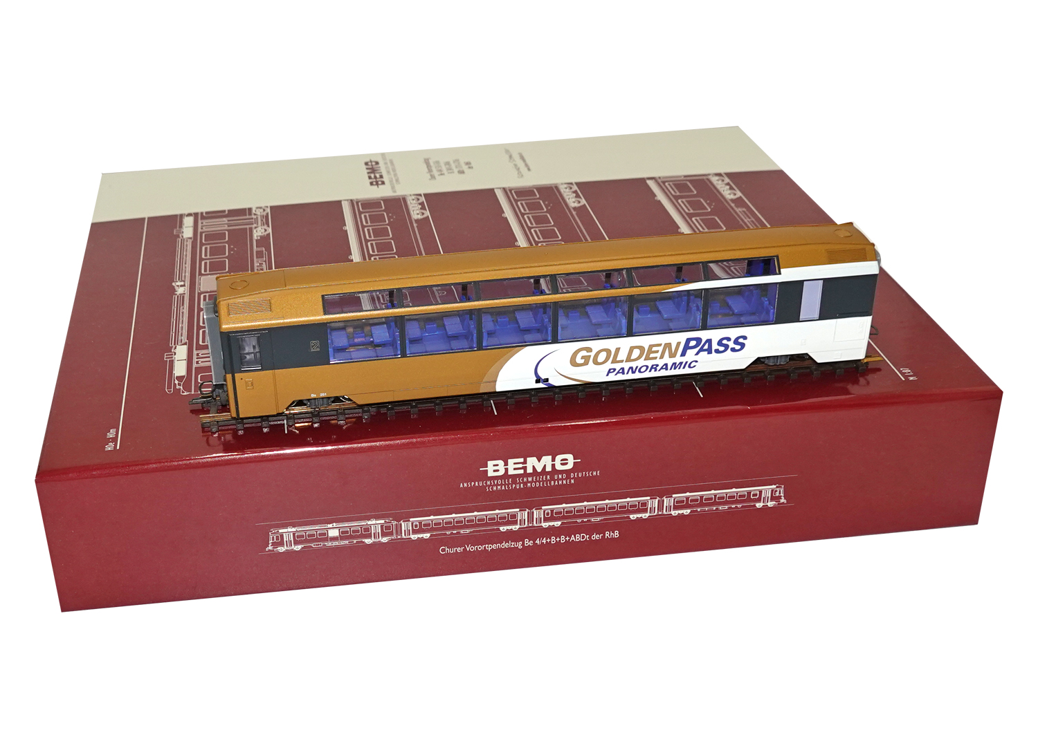 Bemo 3288311 MOB GoldenPass Panoramawagen Bs 251  Bemo 3288311 MOB GoldenPass Panoramawagen Bs 251