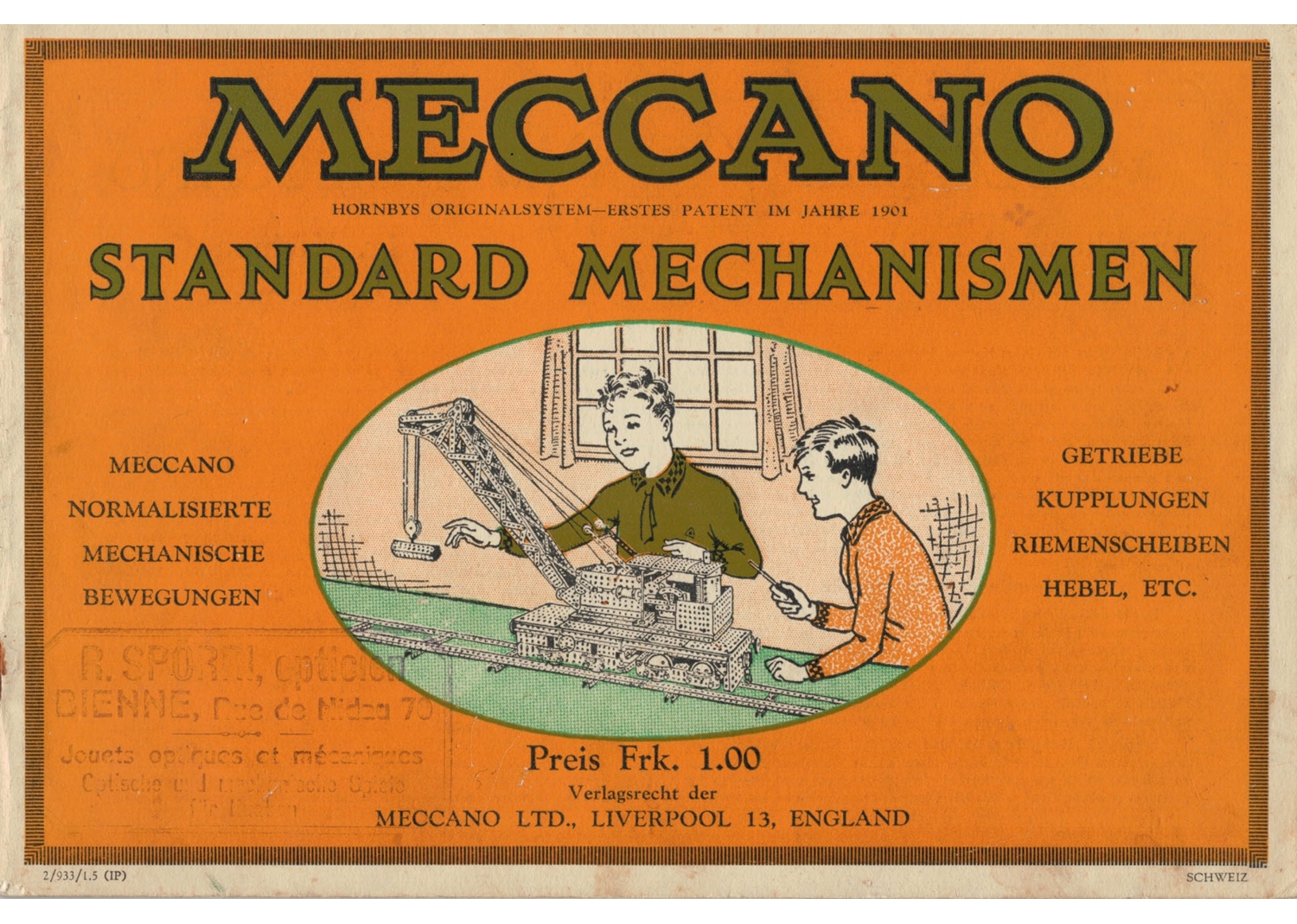 Meccano Metallbaukasten Standard Mechanismen Schweiz