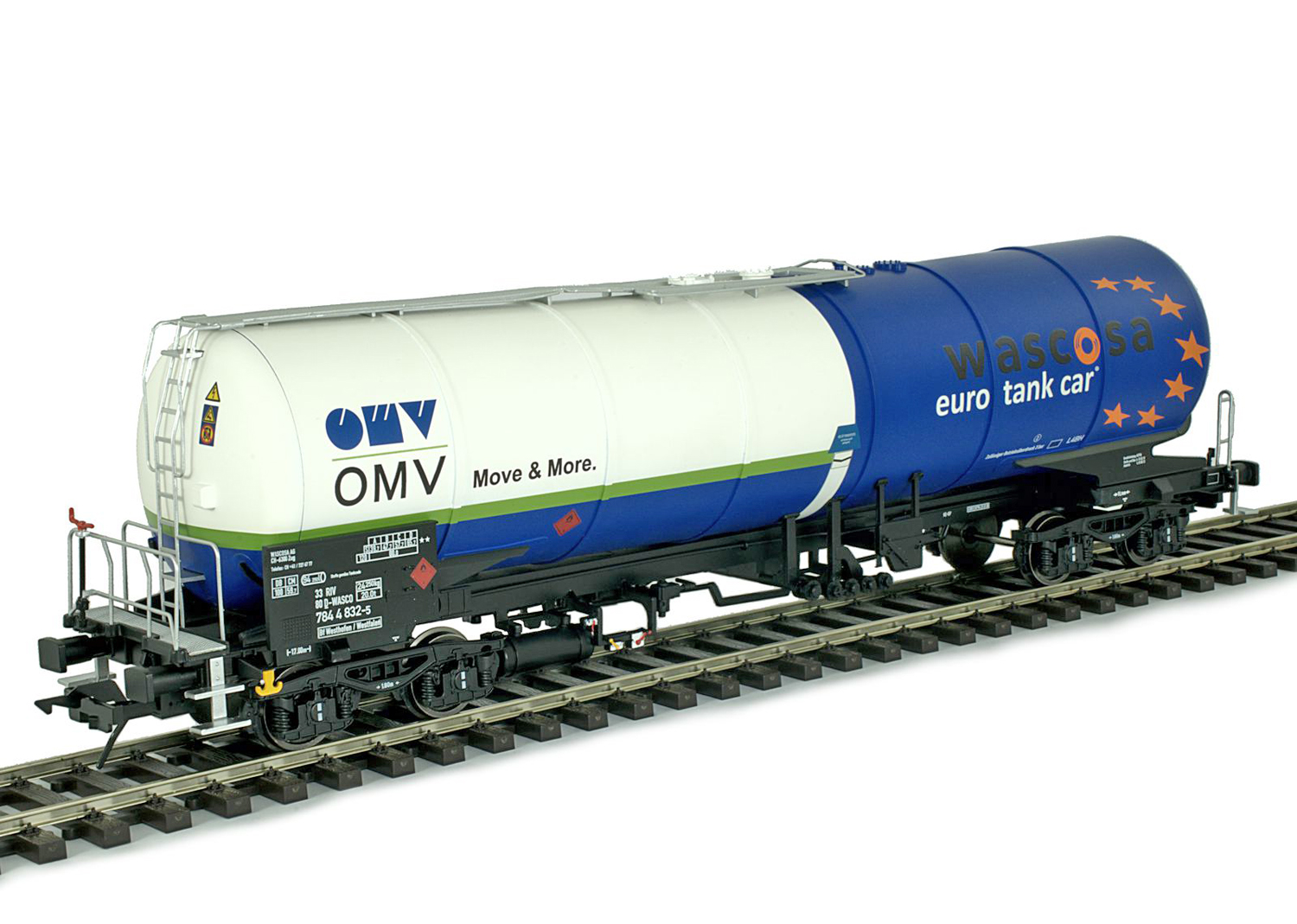 Lenz OMV Kesselwagen Zans Wascosa weiss und blau   Lenz OMV Kesselwagen Zans Wascosa weiss und blau