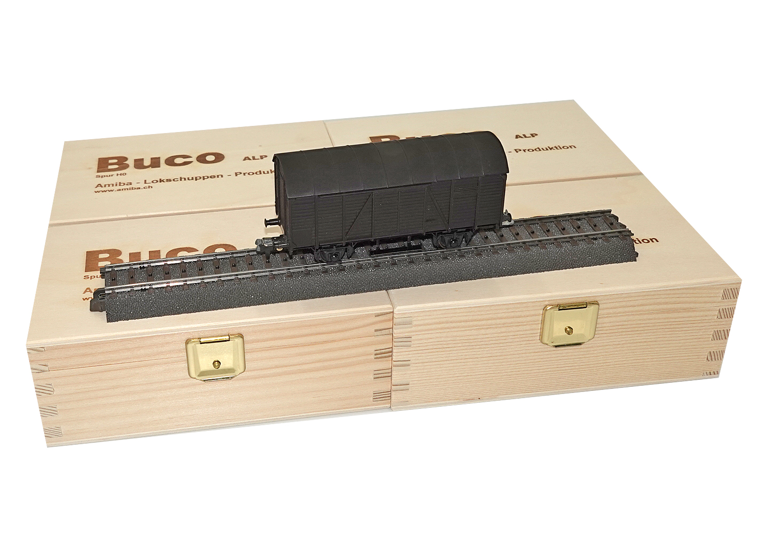 Buco H0 10443 ged Güterwagen schwarz DC  Buco H0 10443 ged Güterwagen schwarz DC