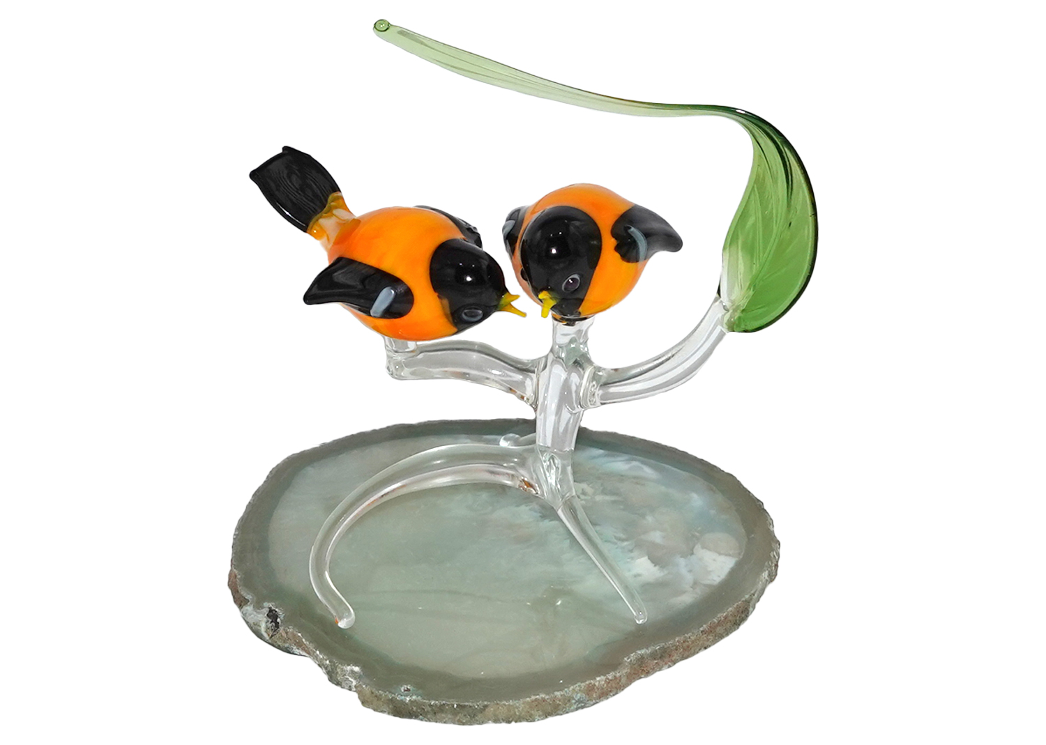 Bäz-Dölle Glastier Vogelpaar gross stehend gelb Lauscha Glas Bäz-Dölle Glastier Vogelpaar gross stehend gelb Lauscha Glas