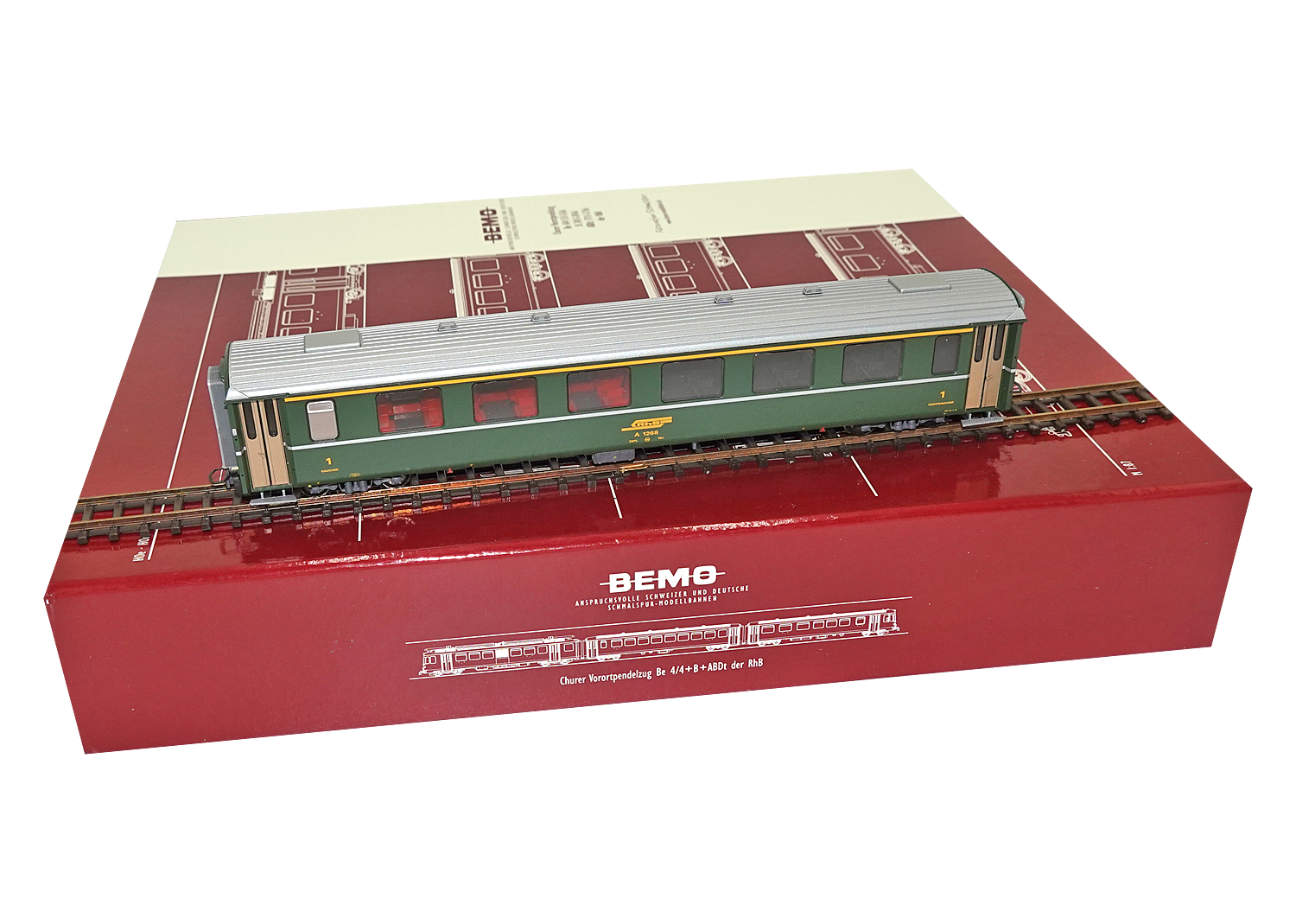 Bemo 3242118 RhB Personenwagen grün A 1268 EW II 