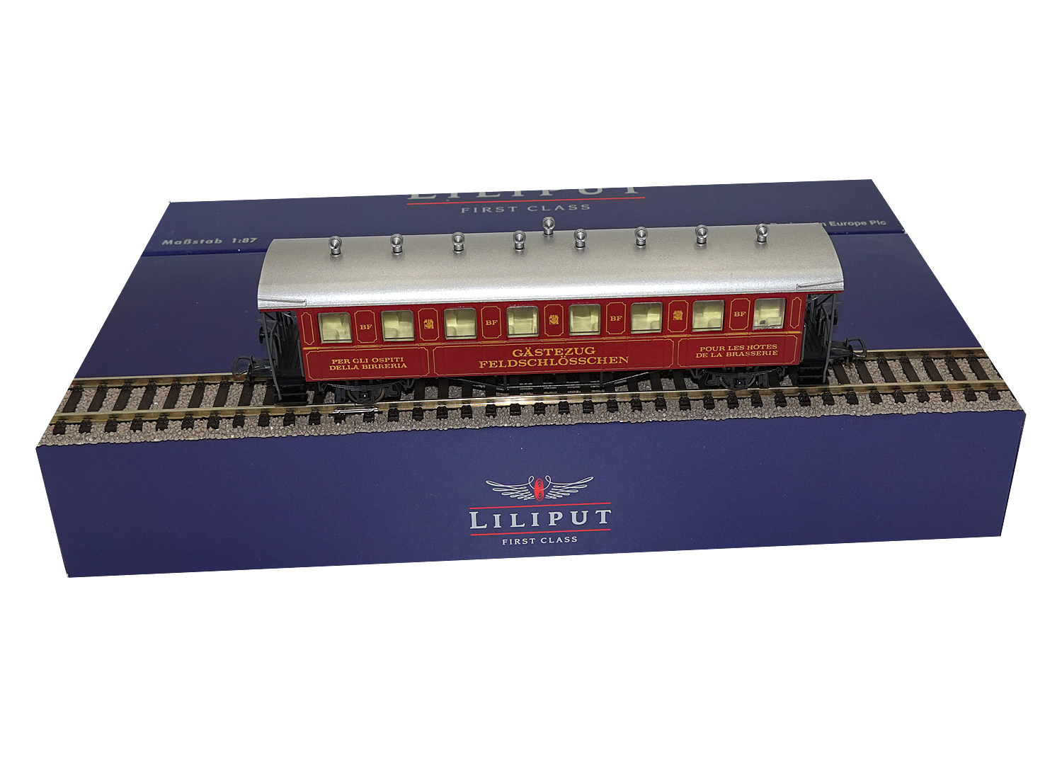 Liliput 27751 Personenwagen Feldschlösschen rot 