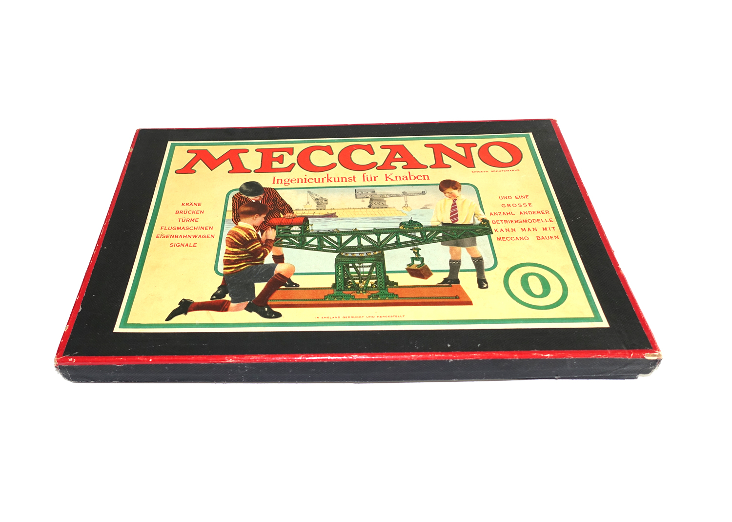 Märklin Meccano-Schachtel 0 mit Märklin-Inhalt 