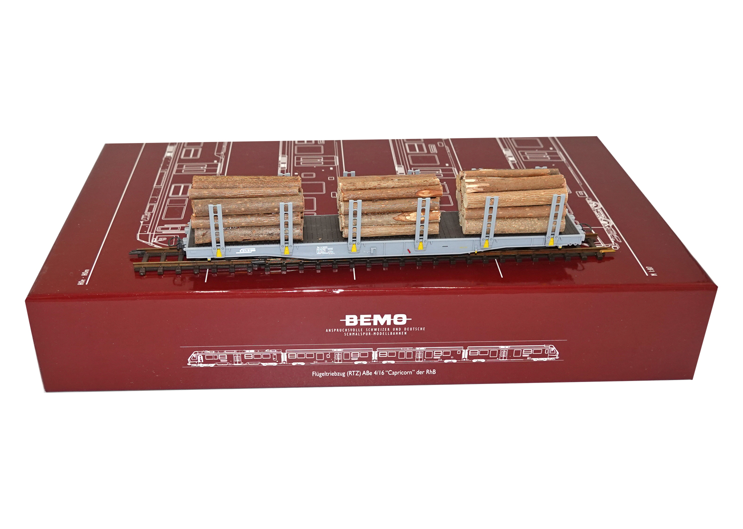 Bemo 2281113 RhB Rungenwagen mit Holzladung Sp-w 8353 