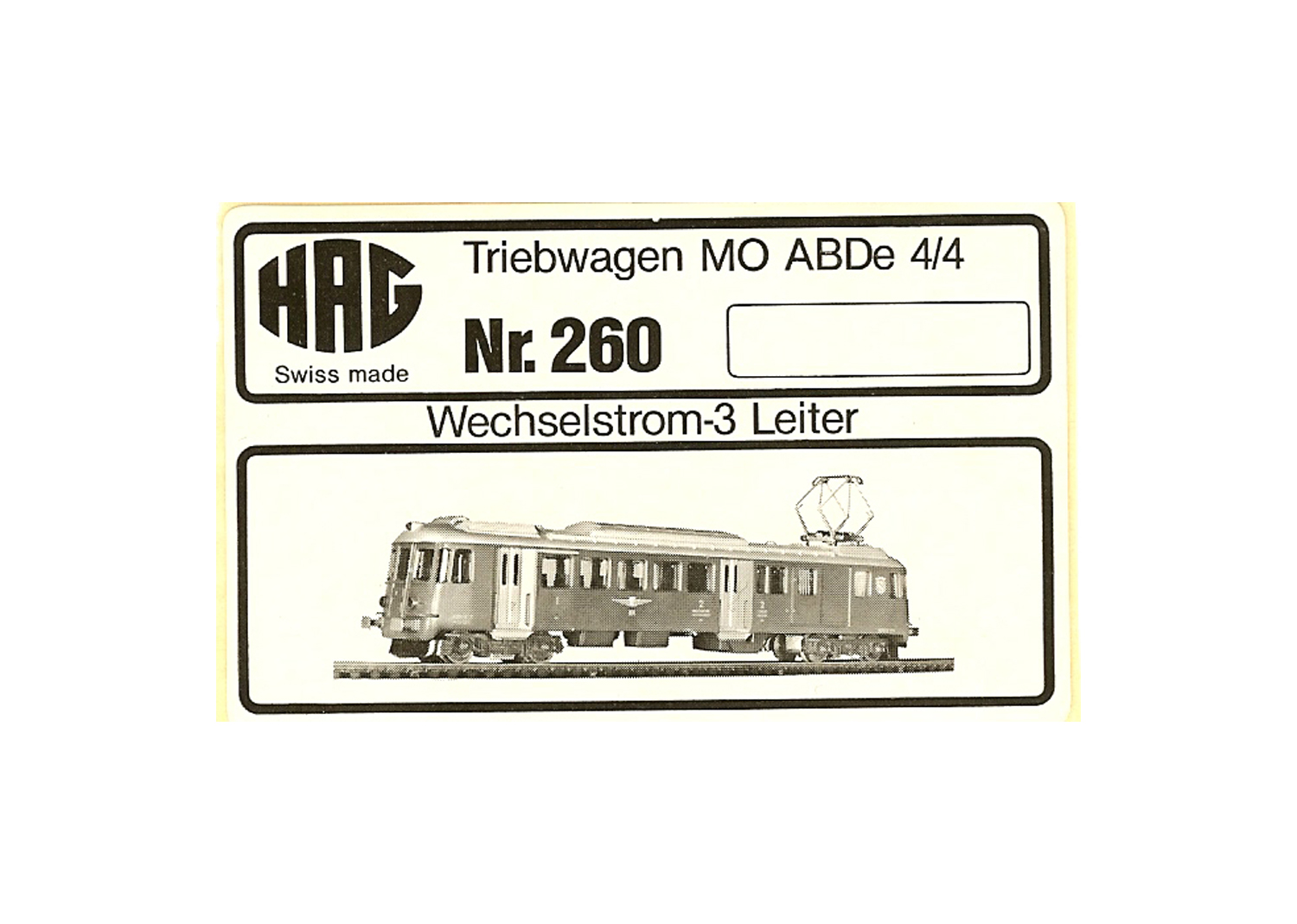 Hag 10007 Etikette Nr. 260 