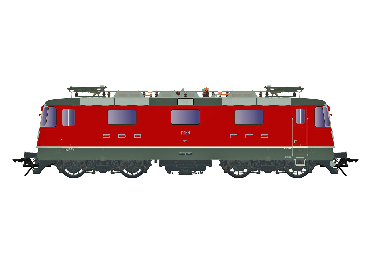 Lenz 40344-04 SBB E-Lokomotive Re 4/4II rot 11169 eckige Lampen