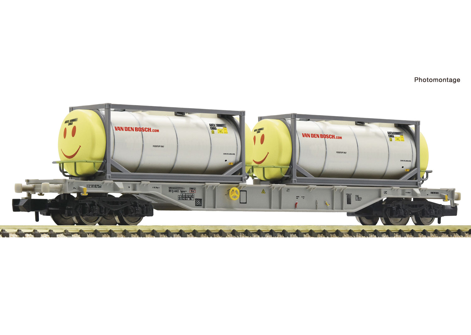 Fleischmann 6660126 AAE Containertragwagen Van den Bosch  Fleischmann 6660126 AAE Containertragwagen Van den Bosch