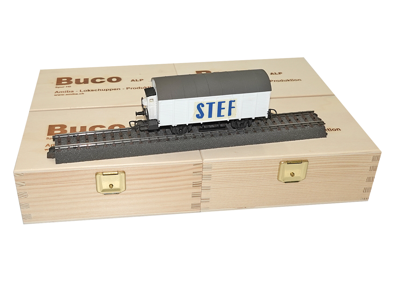 Buco H0 Güterwagen STEF mit Bremserhaus AC