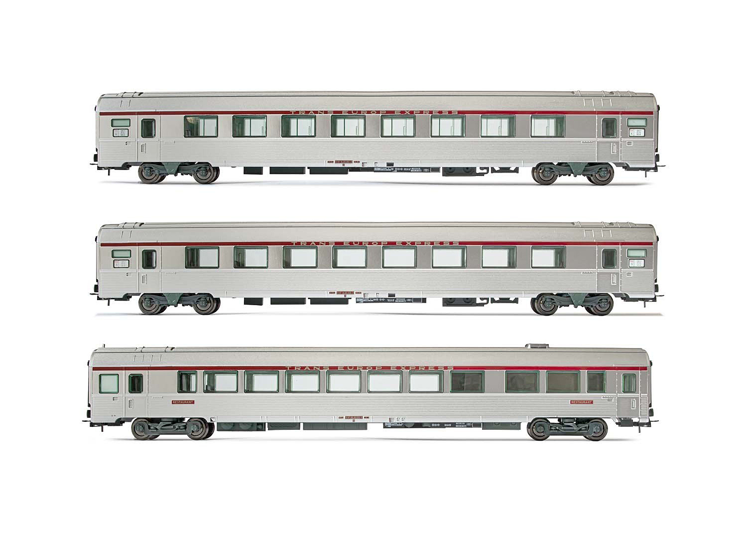 Jouef HJ4143 SNCF TEE 3-teiliges Personenwagen Set  L'Arbalete silber DC 