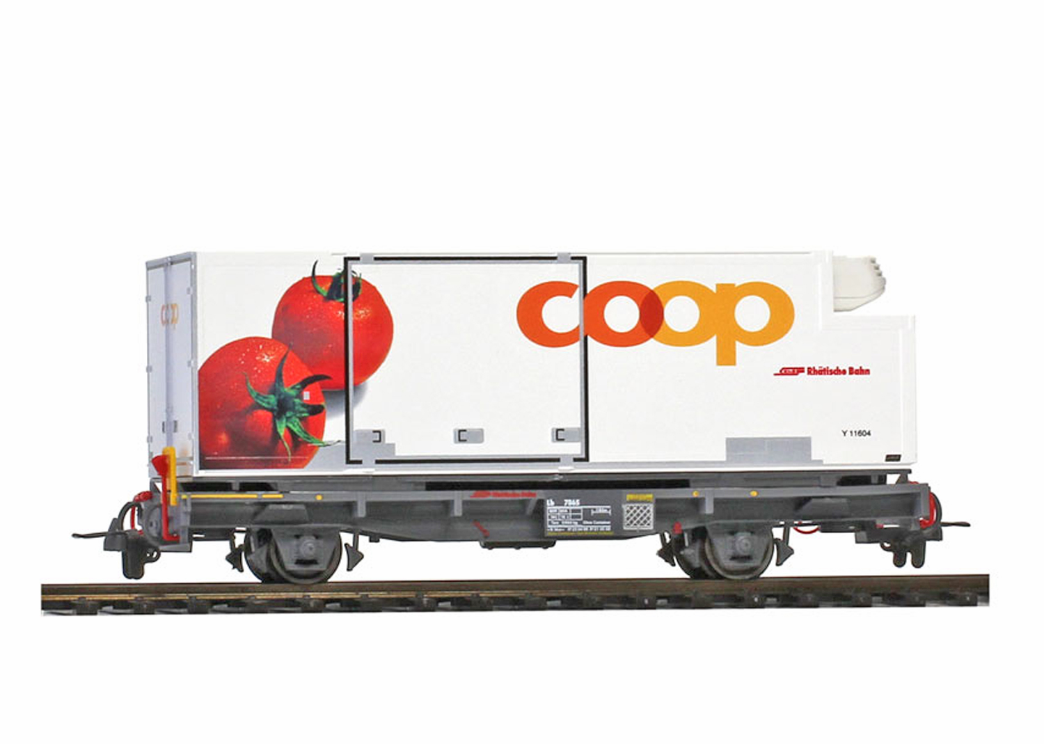 Bemo 2269120 RhB Lb-v 7881 Containerwagen Coop Tomate 
