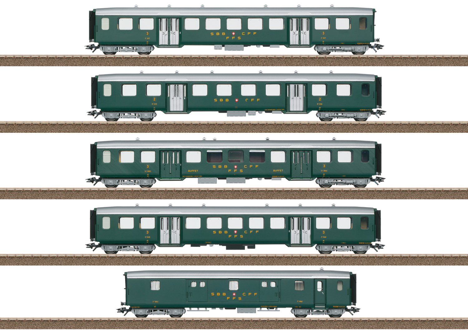 Trix 23134 SBB Leichtstahlwagen-Set zur Ae 3/6 I 