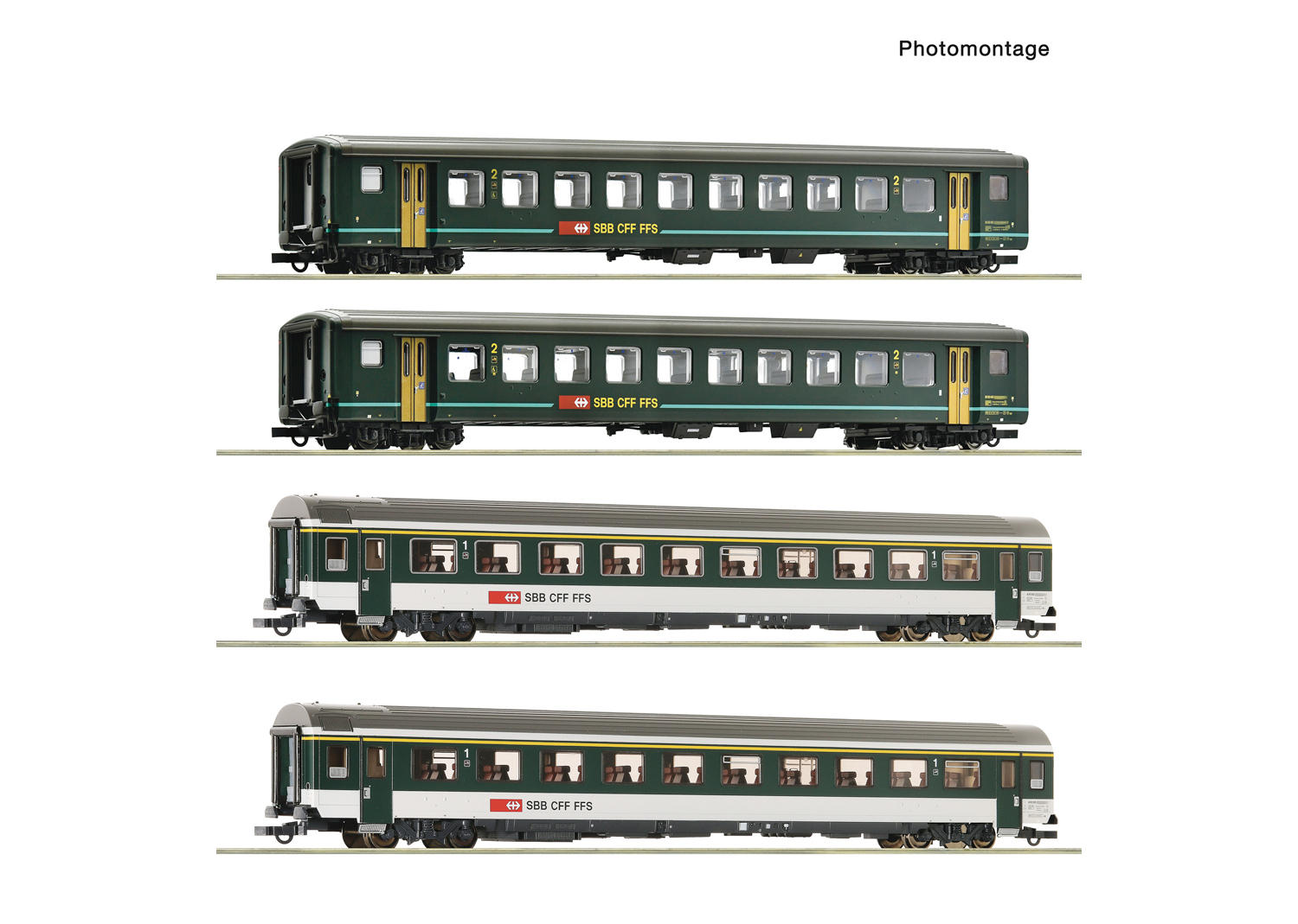 Roco 6200091 SBB Personenwagen Set 1 IR 4-tlg  Roco 6200091 SBB Personenwagen Set 1 IR 4-tlg