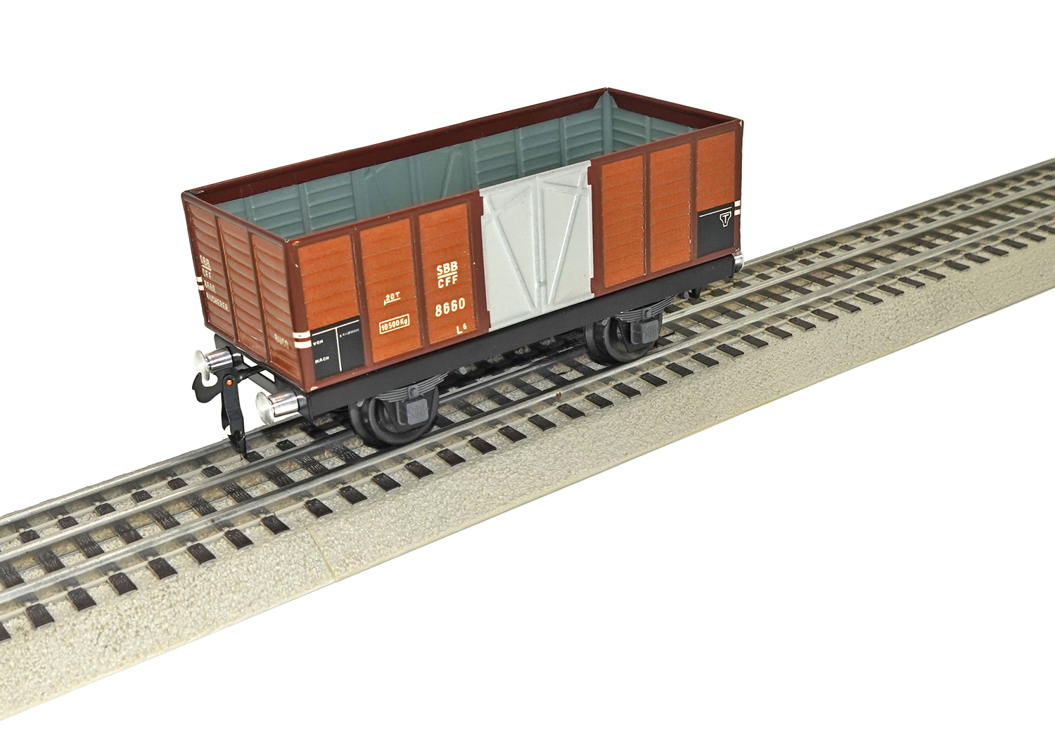 Buco / Stauffer 0 8660 Hochbord Güterwagen braun (16cm)