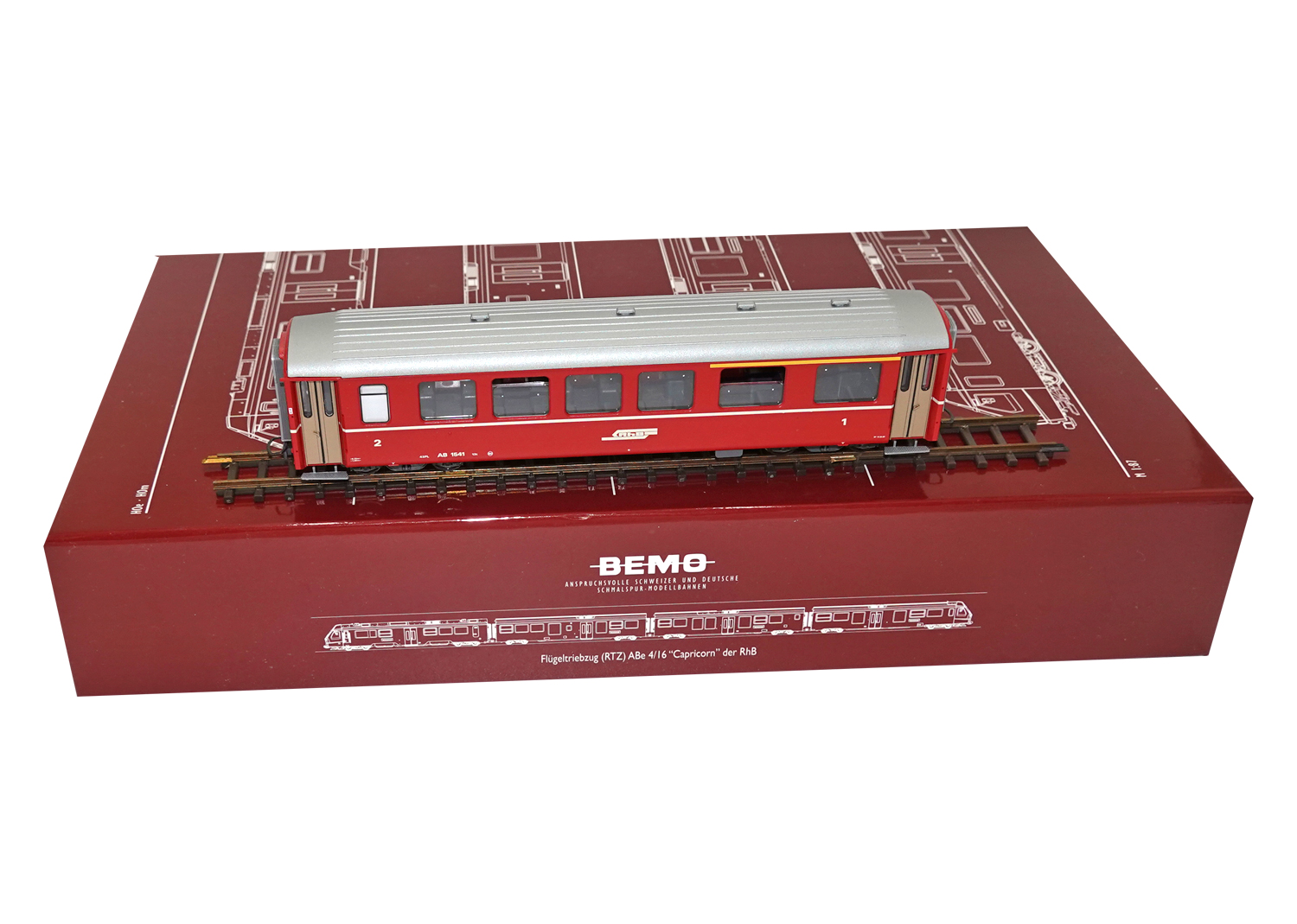 Bemo 3256121 RhB Einheitswagen EW I AB 1541 rot 
