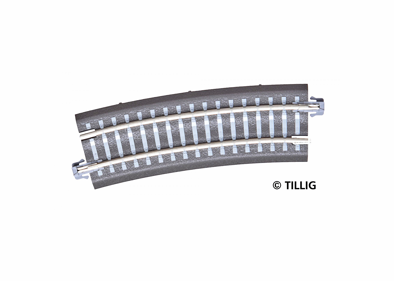 Tillig 83772 H0m/TT Gebogenes Gleis, R 346 mm/15° Übergang 