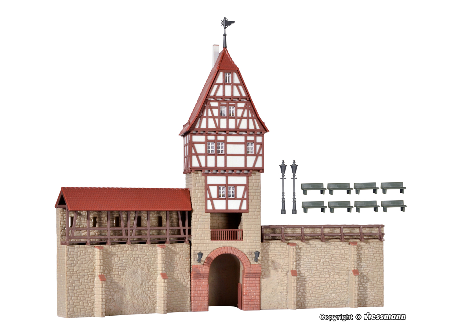 Kibri 38914 Stadtmauer mit Fachwerkturm in Weil 