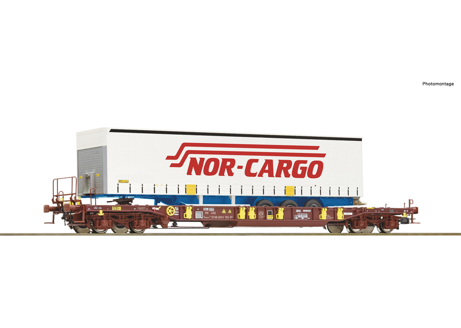 Roco 76222 AAE Taschenwagen T3 + Nor Cargo Trailer 