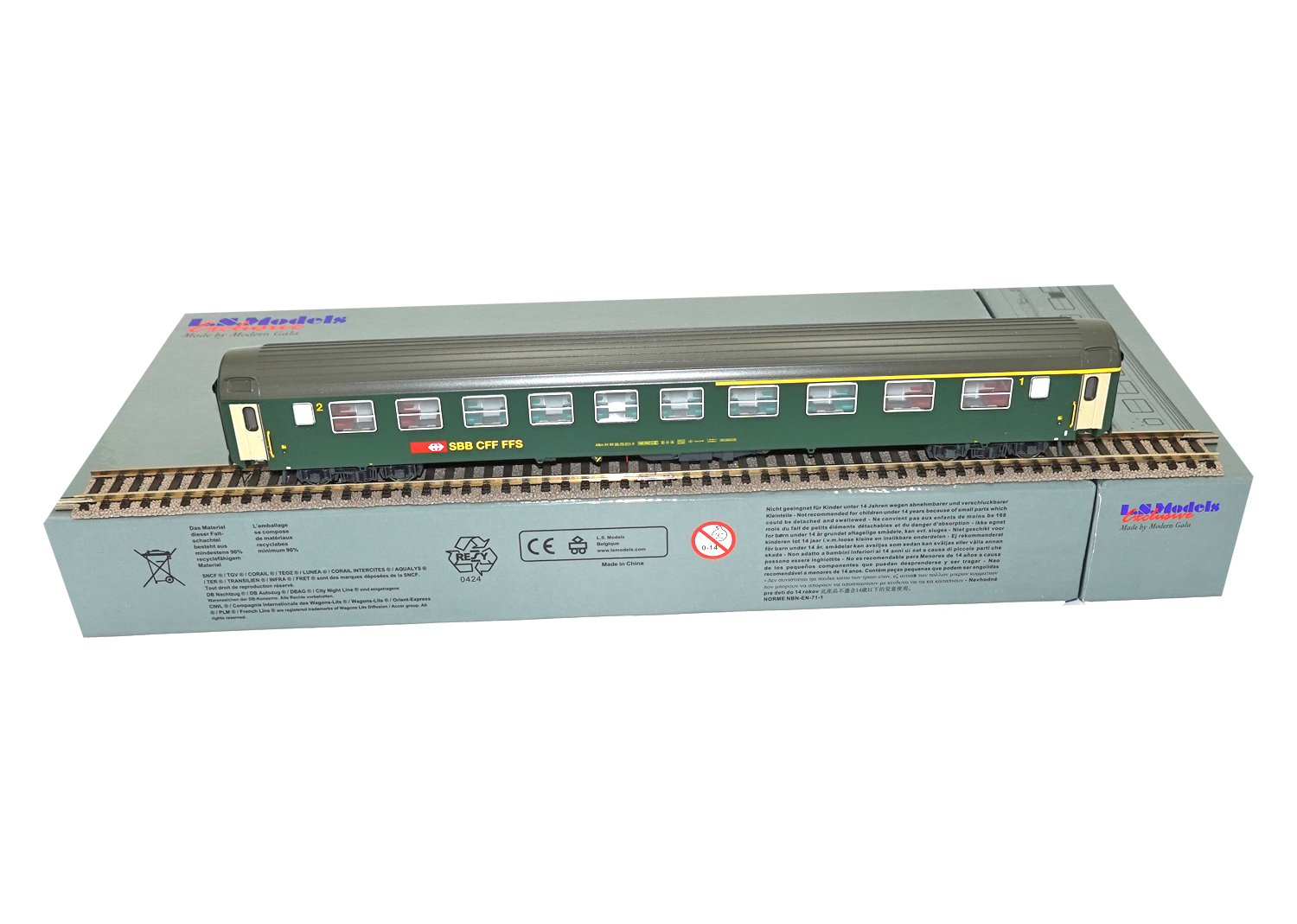 LS Models 47221 SBB Personenwagen 2-tlg. Set RIC Abm/Bm Ep IV DC 