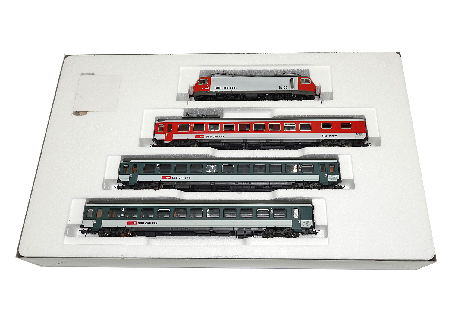 Roco 41061 SBB Zugset 4-tlg. mit Re 4/4 IV und 3 Personenwagen DC 