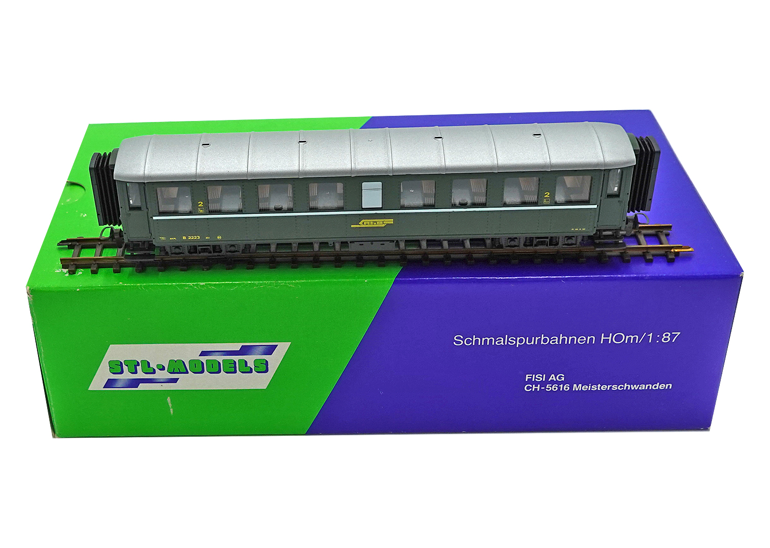 STL 2202-3 H0m RhB Personenwagen B 2223 grün 