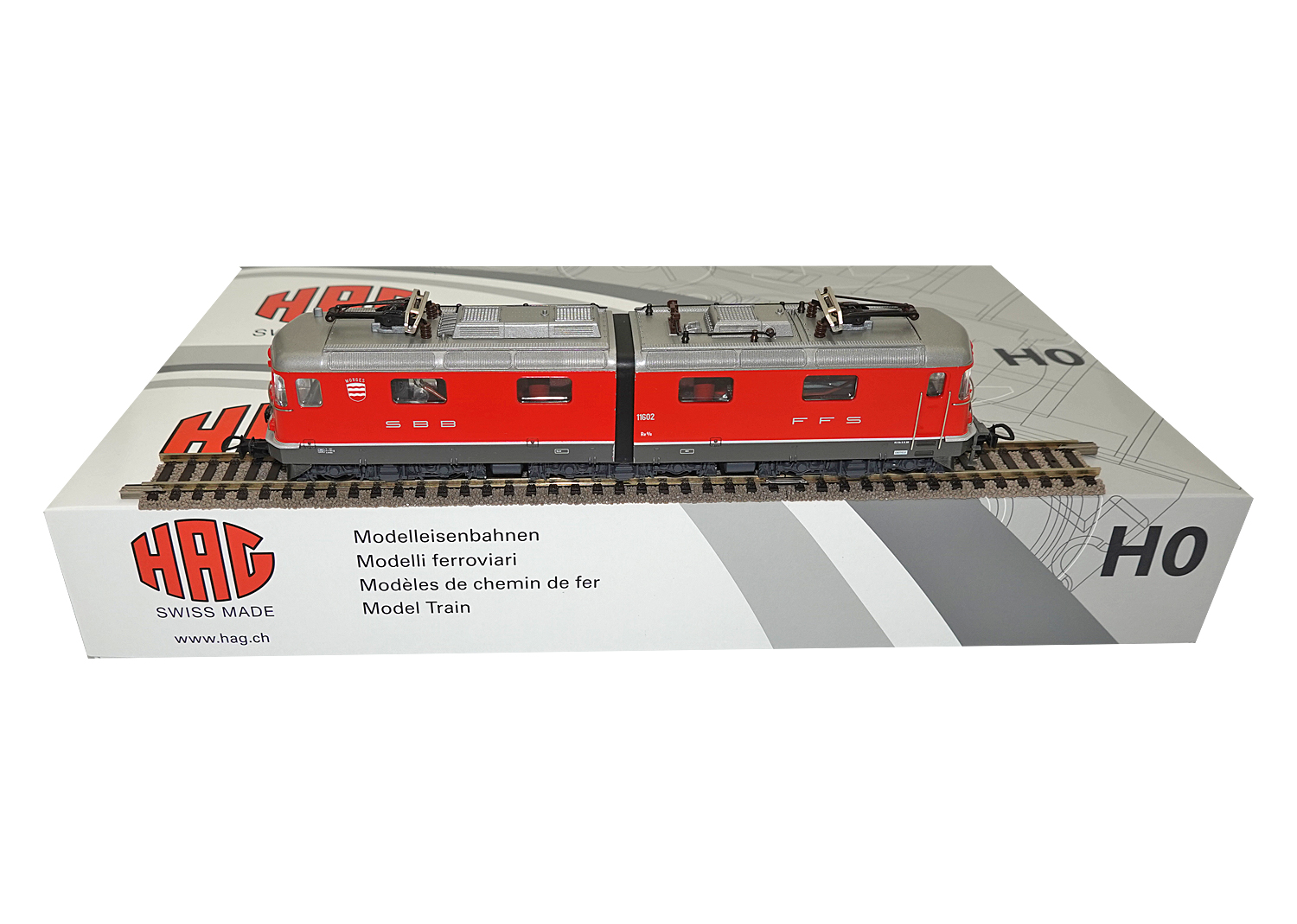 Hag 199 SBB Lokomotive Re 6/6 2-teilig Morges rot DC 