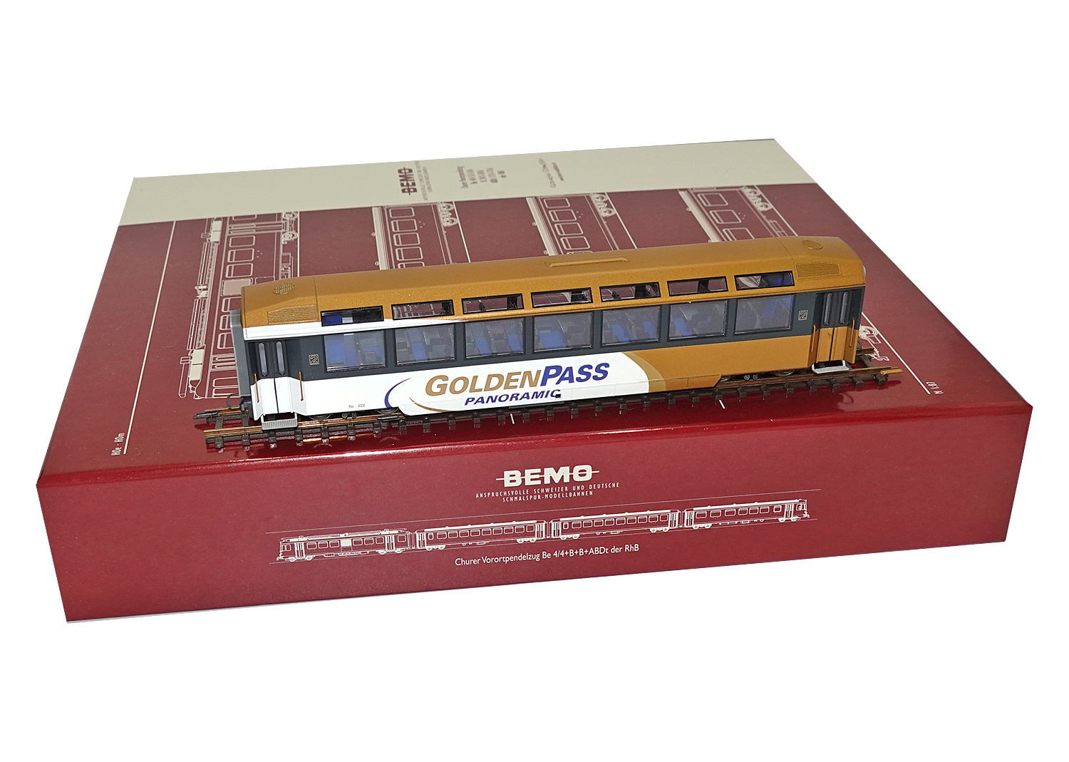 Bemo 3296312 MOB GoldenPass Panoramawagen Bs 222  Bemo 3296312 MOB GoldenPass Panoramawagen Bs 222