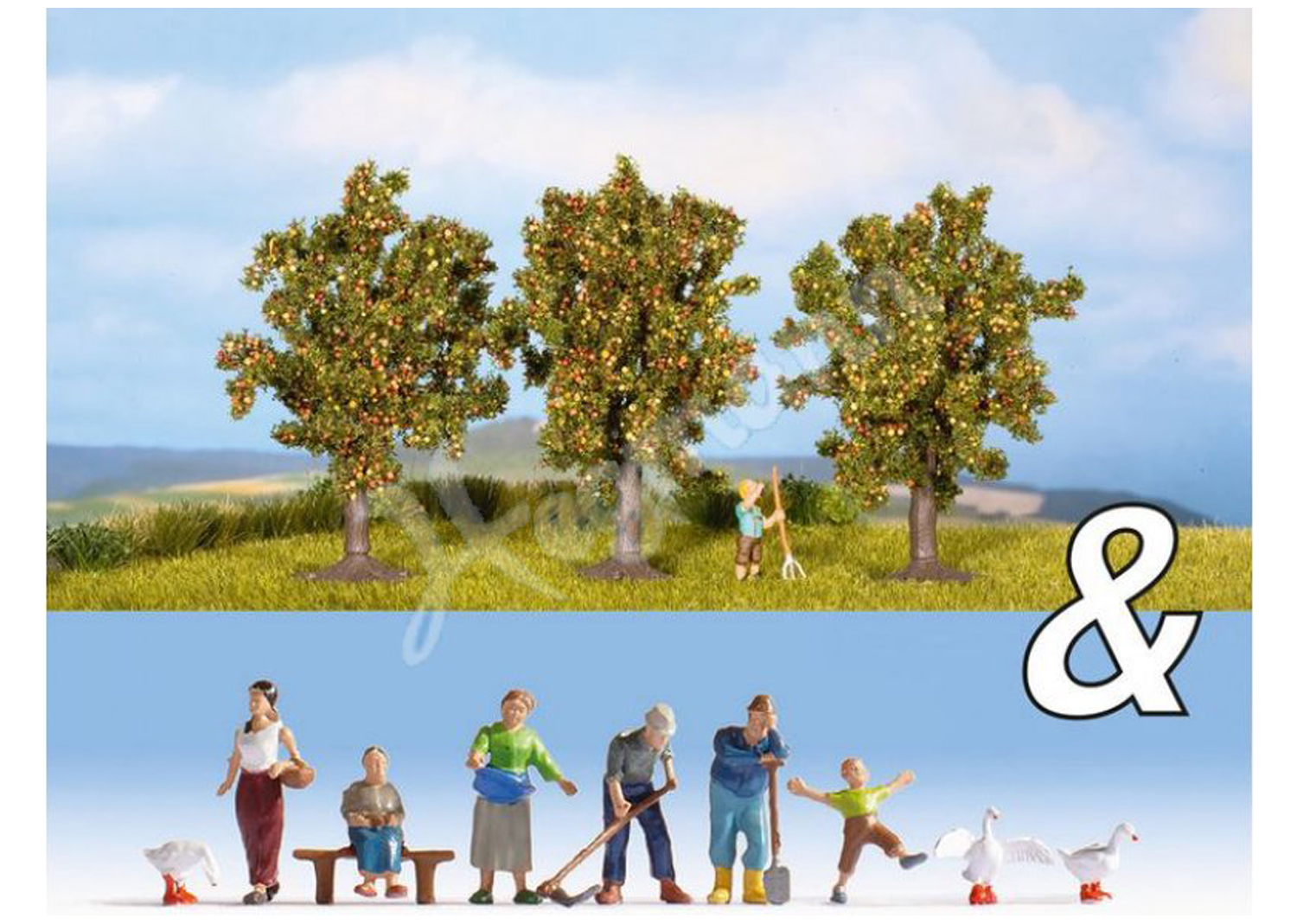 Noch 94010 N Landwirte inkl. Apfelbäume Ausschmückungs-Set 